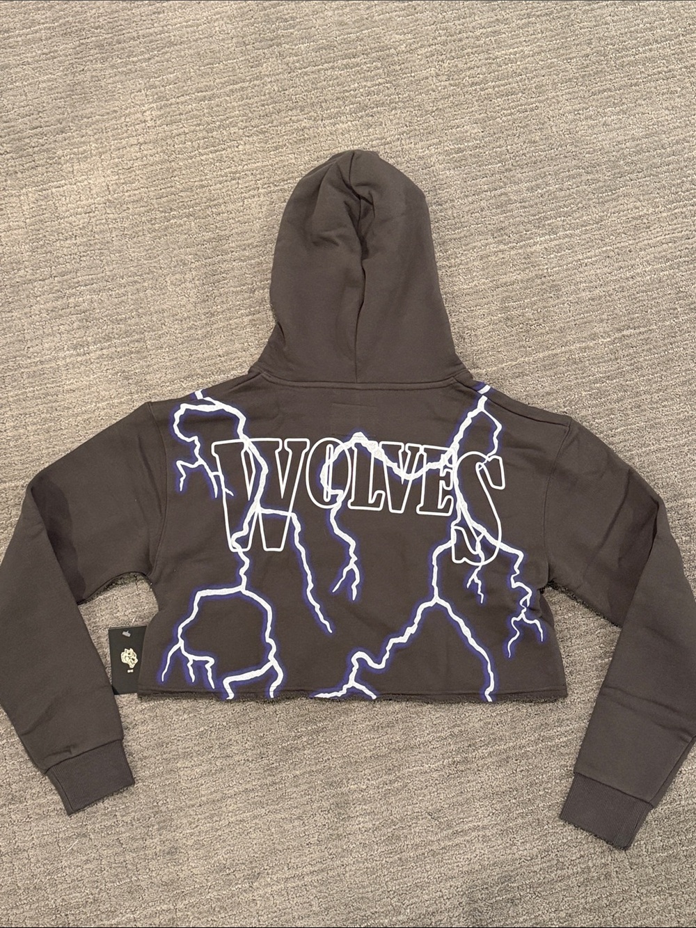 Darc Sport Cropped Wolves Forever Hoodie - Dark Gray with Purple Lightning - Picture 4 of 4